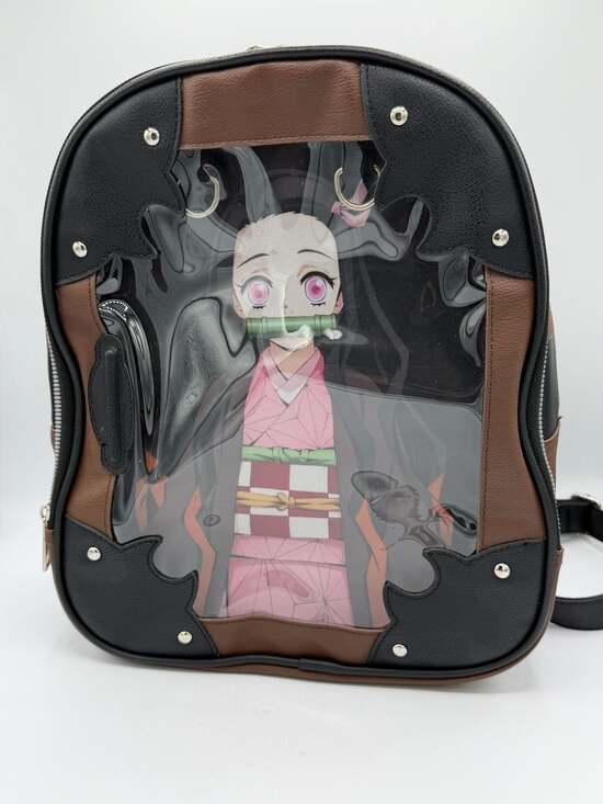 Bioworld Handbags - Demon Slayer Nezuko Kamado Ita Bag Clear Window Mini Backpack Bioworld Anime